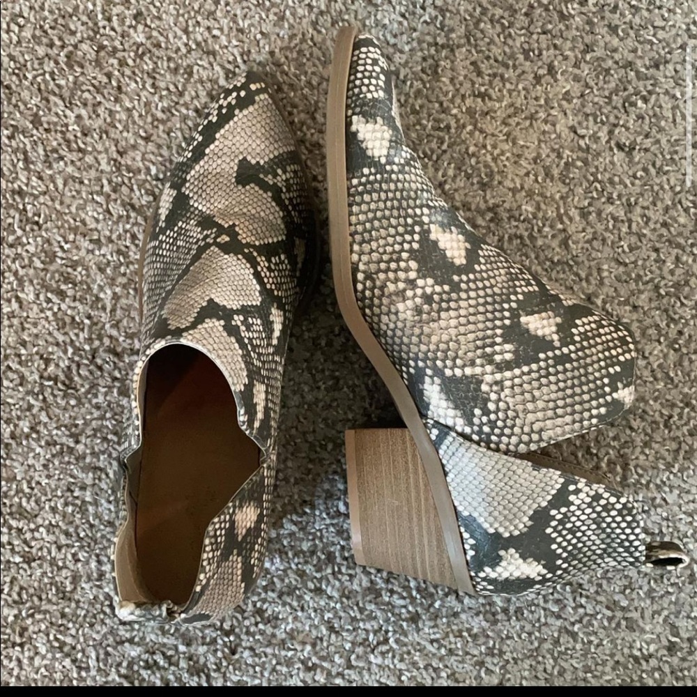 snake skin booties